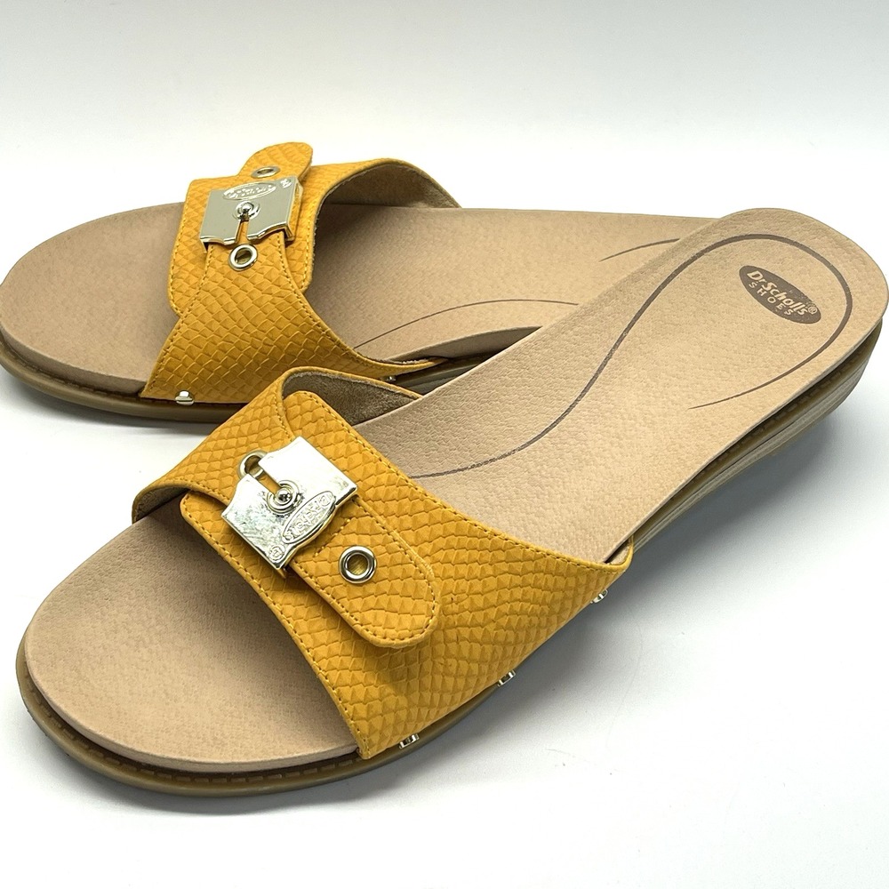 Dr Scholls Originalist Women's Buckle Flat Slides Comfort Support Sandals 11 M